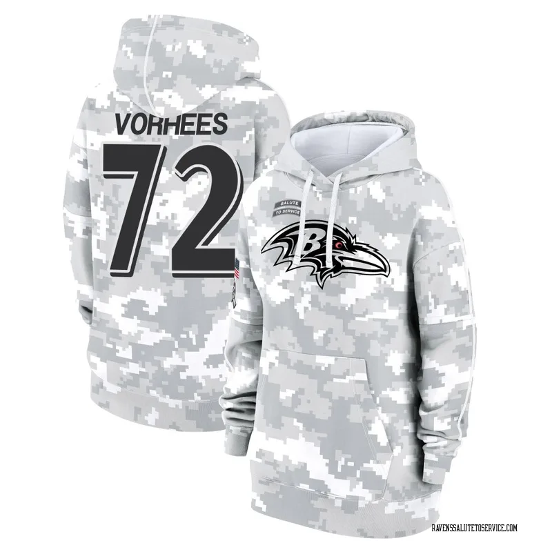 Women's Andrew Vorhees Baltimore Ravens Camo Arctic 2024 Salute to Service Club Fleece Pullover Hoodie