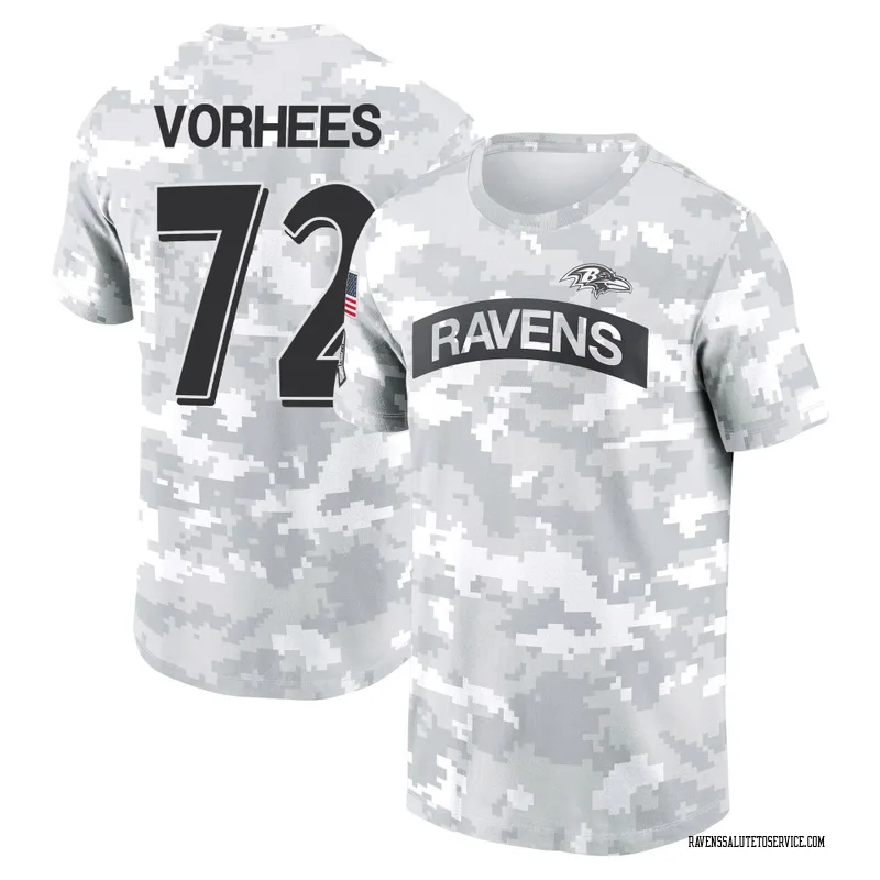 Women's Andrew Vorhees Baltimore Ravens Camo Arctic 2024 Salute to Service Long Sleeve T-Shirt