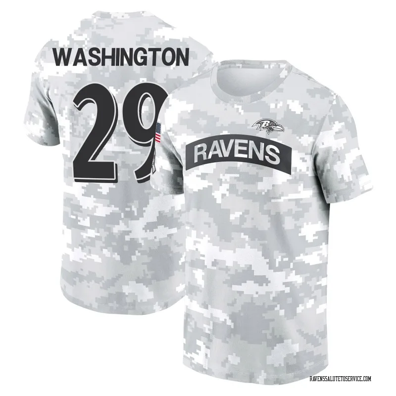 Women's Ar'Darius Washington Baltimore Ravens Camo Arctic 2024 Salute to Service Long Sleeve T-Shirt