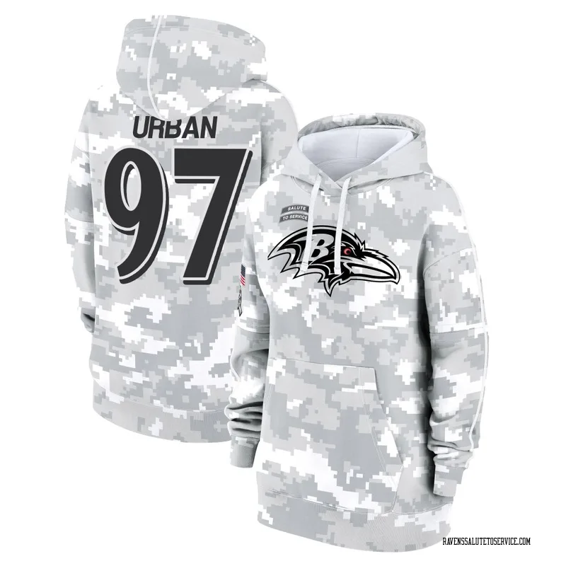 Women's Brent Urban Baltimore Ravens Camo Arctic 2024 Salute to Service Club Fleece Pullover Hoodie