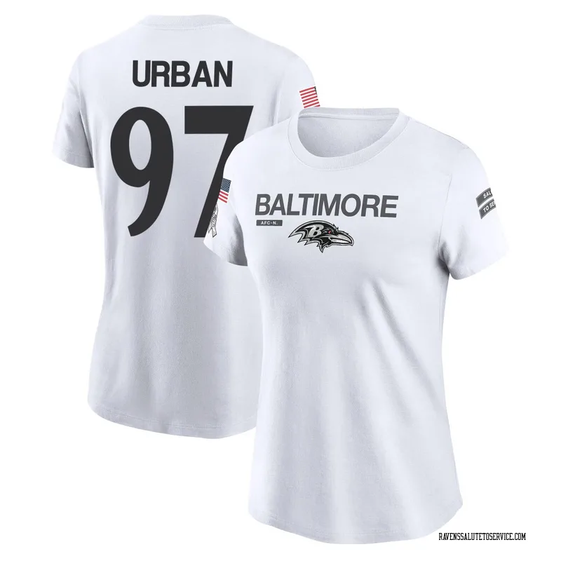 Women's Brent Urban Baltimore Ravens Legend White 2024 Salute to Service Performance T-Shirt