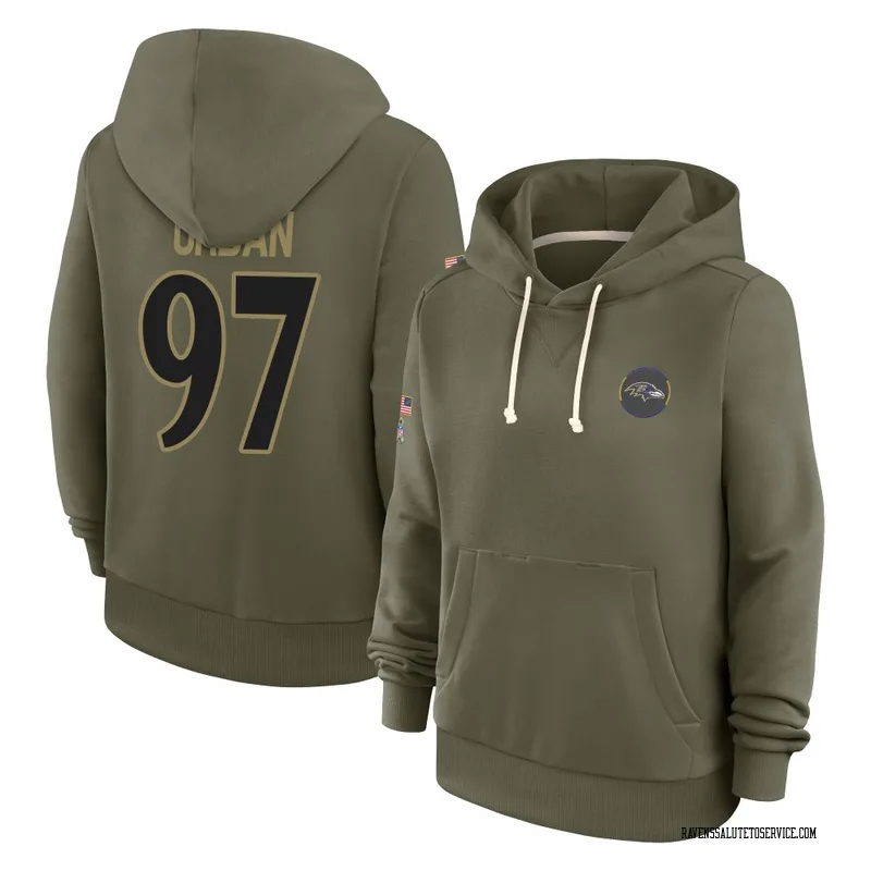 Women's Brent Urban Baltimore Ravens Olive 2025 Salute to Service Hoodie