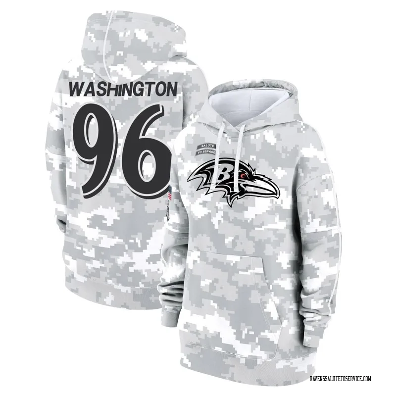 Women's Broderick Washington Baltimore Ravens Camo Arctic 2024 Salute to Service Club Fleece Pullover Hoodie
