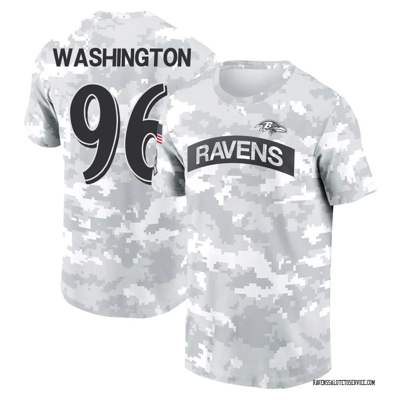 Women's Broderick Washington Baltimore Ravens Camo Arctic 2024 Salute to Service Long Sleeve T-Shirt