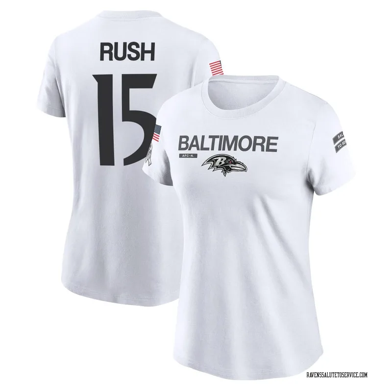 Women's Cooper Rush Baltimore Ravens Legend White 2024 Salute to Service Performance T-Shirt