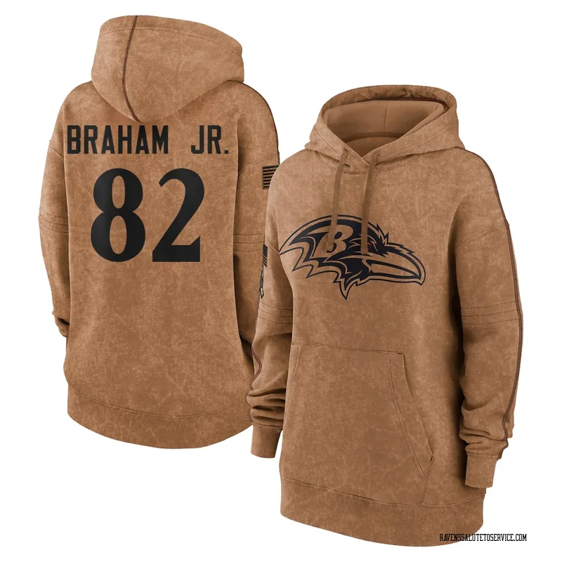 Women's Cortez Braham Jr. Baltimore Ravens Brown 2023 Salute To Service Pullover Hoodie