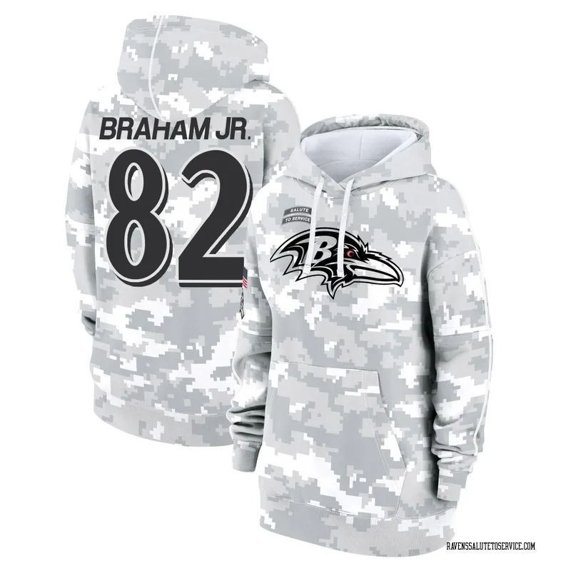 Women's Cortez Braham Jr. Baltimore Ravens Camo Arctic 2024 Salute to Service Club Fleece Pullover Hoodie