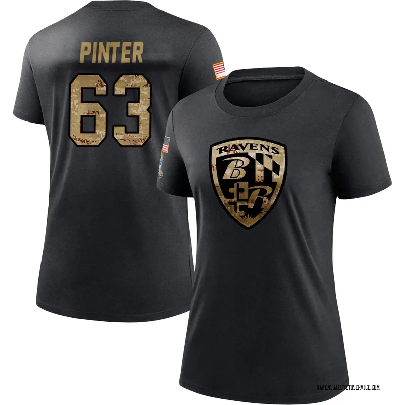 Women's Danny Pinter Baltimore Ravens Black 2020 Salute To Service Performance T-Shirt