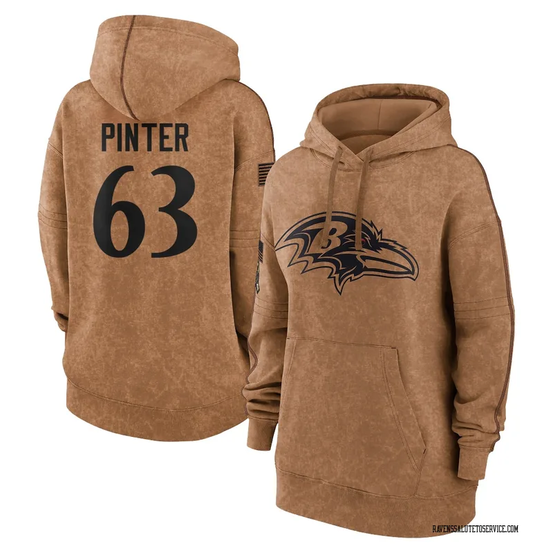 Women's Danny Pinter Baltimore Ravens Brown 2023 Salute To Service Pullover Hoodie