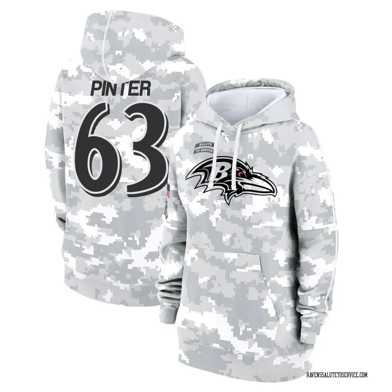 Women's Danny Pinter Baltimore Ravens Camo Arctic 2024 Salute to Service Club Fleece Pullover Hoodie