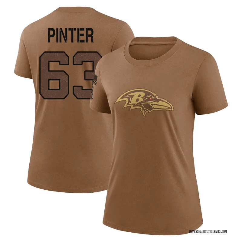 Women's Danny Pinter Baltimore Ravens Legend Brown 2023 Salute To Service Performance T-Shirt