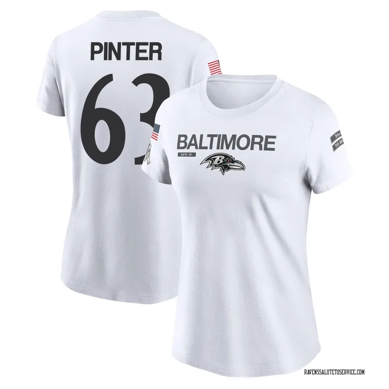 Women's Danny Pinter Baltimore Ravens Legend White 2024 Salute to Service Performance T-Shirt