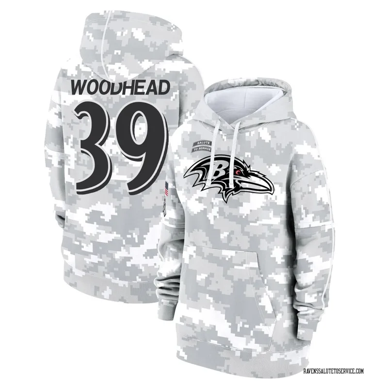 Women's Danny Woodhead Baltimore Ravens Camo Arctic 2024 Salute to Service Club Fleece Pullover Hoodie