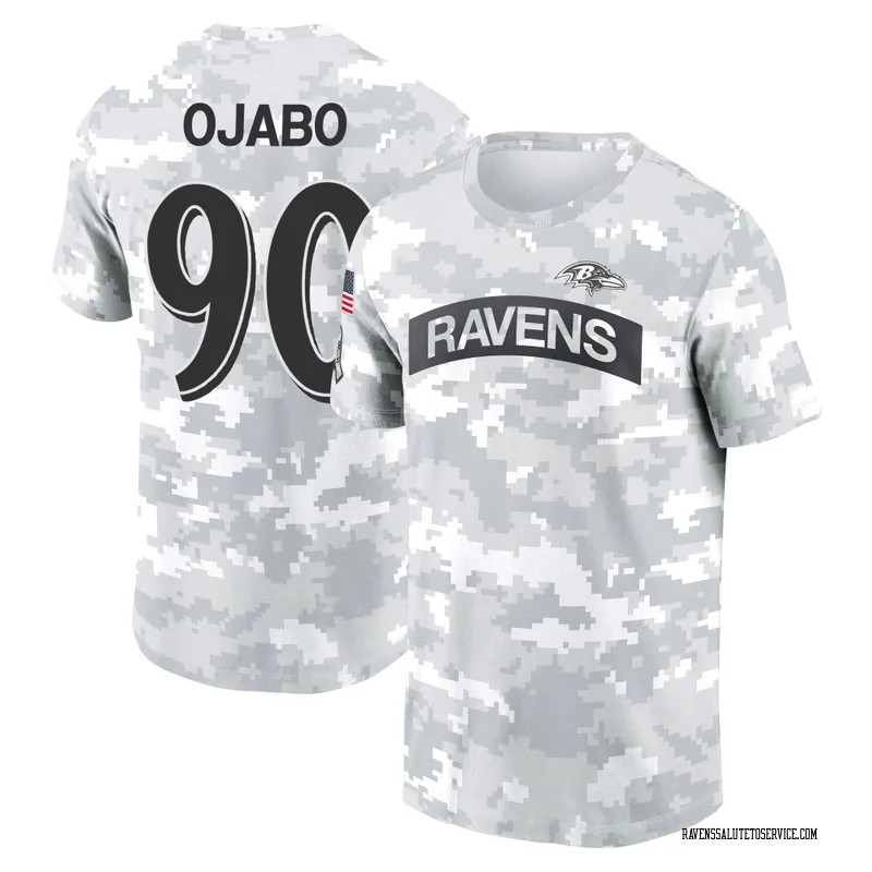 Women's David Ojabo Baltimore Ravens Camo Arctic 2024 Salute to Service Long Sleeve T-Shirt