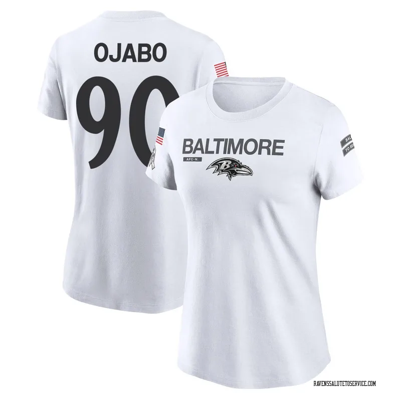 Women's David Ojabo Baltimore Ravens Legend White 2024 Salute to Service Performance T-Shirt
