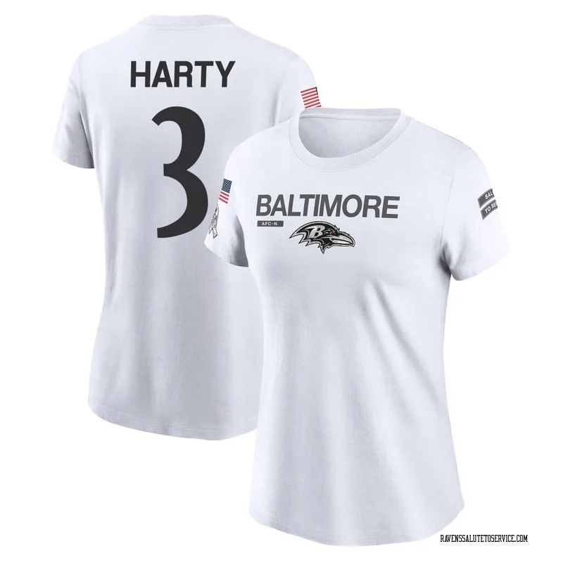 Women's Deonte Harty Baltimore Ravens Legend White 2024 Salute to Service Performance T-Shirt