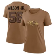 Women's Dion Wilson Jr. Baltimore Ravens Legend Brown 2023 Salute To Service Performance T-Shirt