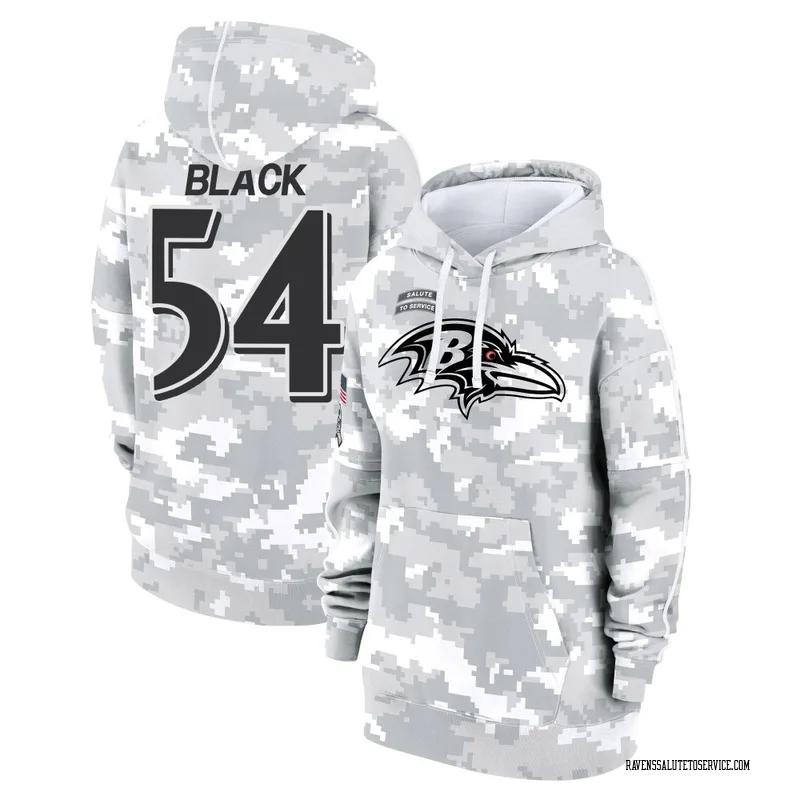 Women's Diwun Black Baltimore Ravens Camo Arctic 2024 Salute to Service Club Fleece Pullover Hoodie