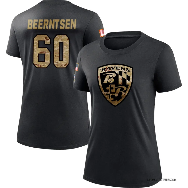 Women's Evan Beerntsen Baltimore Ravens Black 2020 Salute To Service Performance T-Shirt