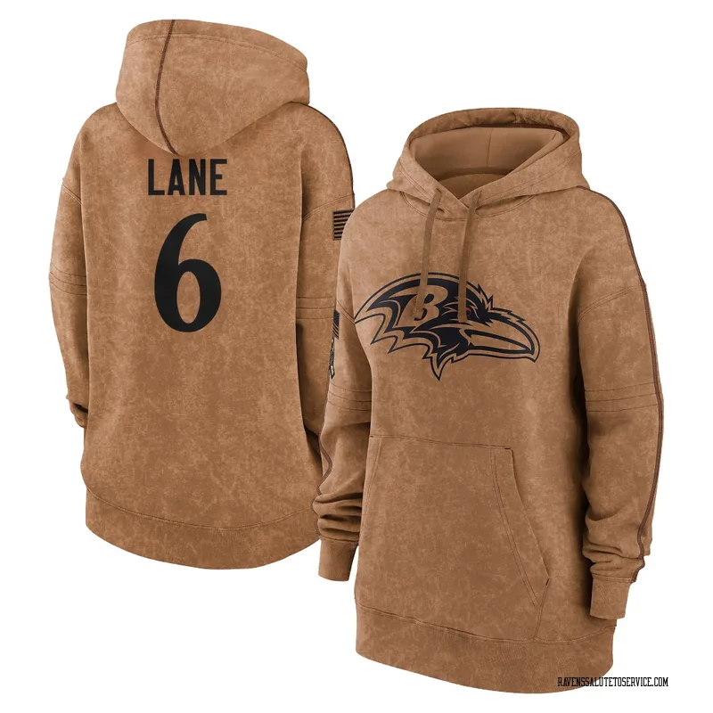 Women's Ja'Kobi Lane Baltimore Ravens Brown 2023 Salute To Service Pullover Hoodie