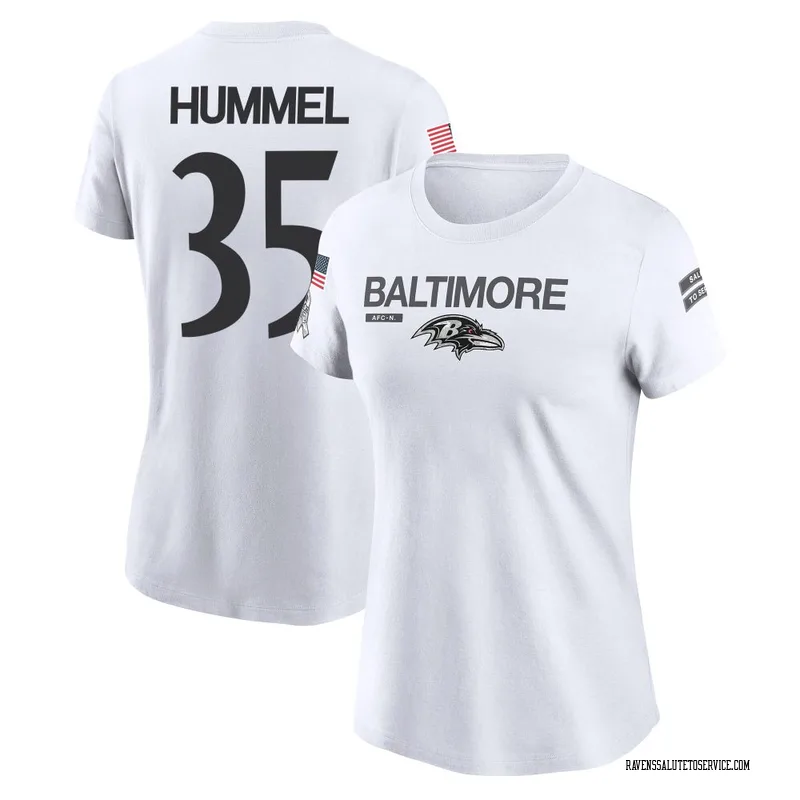 Women's Jacob Hummel Baltimore Ravens Legend White 2024 Salute to Service Performance T-Shirt