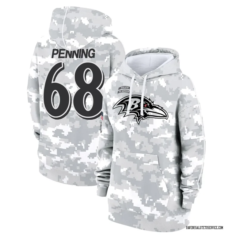 Women's Jared Penning Baltimore Ravens Camo Arctic 2024 Salute to Service Club Fleece Pullover Hoodie