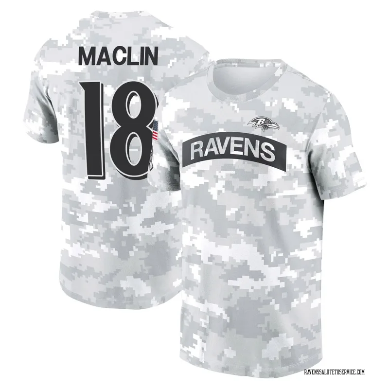 Women's Jeremy Maclin Baltimore Ravens Camo Arctic 2024 Salute to Service Long Sleeve T-Shirt