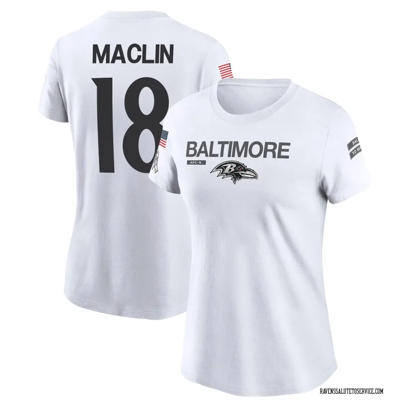 Women's Jeremy Maclin Baltimore Ravens Legend White 2024 Salute to Service Performance T-Shirt