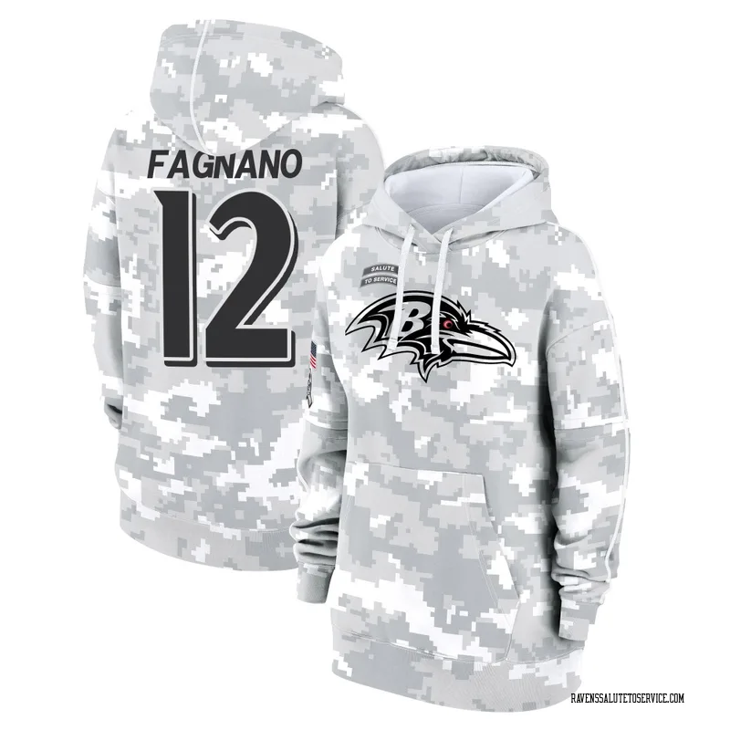 Women's Joe Fagnano Baltimore Ravens Camo Arctic 2024 Salute to Service Club Fleece Pullover Hoodie
