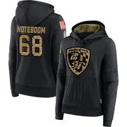 Women's Joe Noteboom Baltimore Ravens Black 2020 Salute to Service Sideline Performance Pullover Hoodie