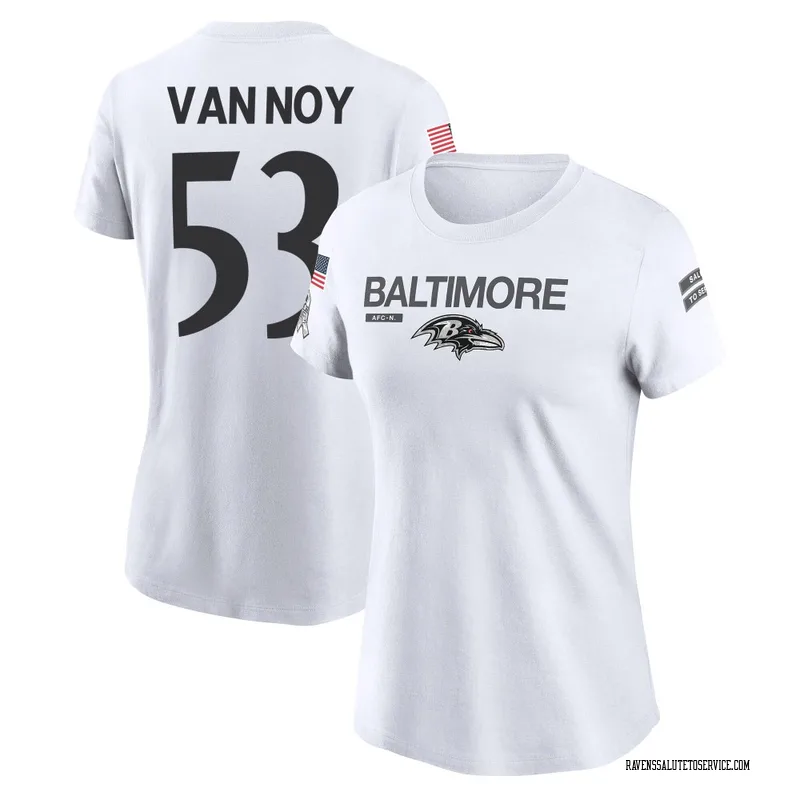 Women's Kyle Van Noy Baltimore Ravens Legend White 2024 Salute to Service Performance T-Shirt