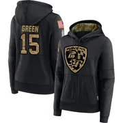 Women's Mike Green Baltimore Ravens Black 2020 Salute to Service Sideline Performance Pullover Hoodie