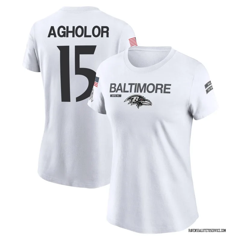 Women's Nelson Agholor Baltimore Ravens Legend White 2024 Salute to Service Performance T-Shirt