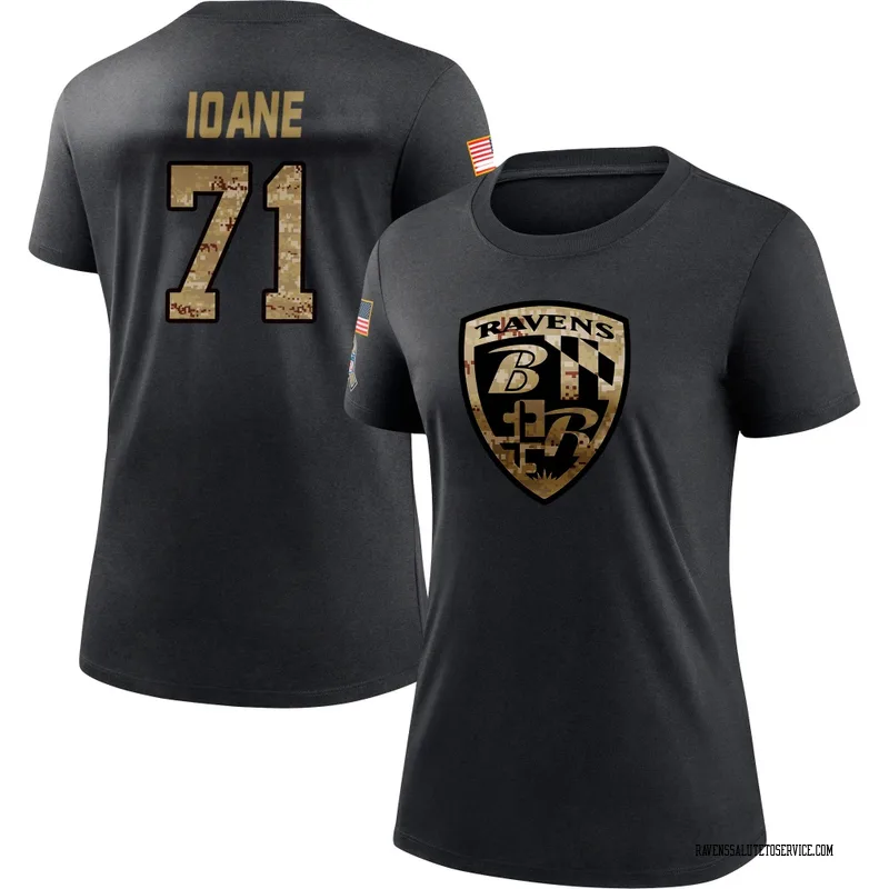 Women's Olaivavega Ioane Baltimore Ravens Black 2020 Salute To Service Performance T-Shirt