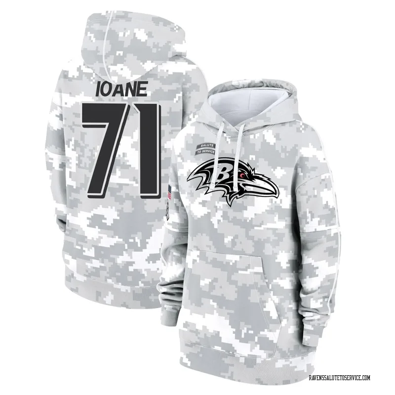 Women's Olaivavega Ioane Baltimore Ravens Camo Arctic 2024 Salute to Service Club Fleece Pullover Hoodie