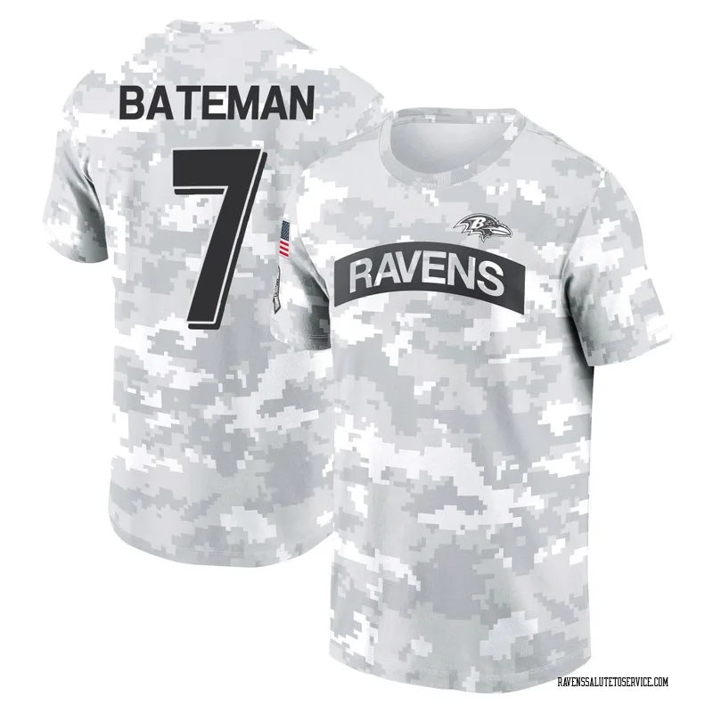 Women's Rashod Bateman Baltimore Ravens Camo Arctic 2024 Salute to Service Long Sleeve T-Shirt