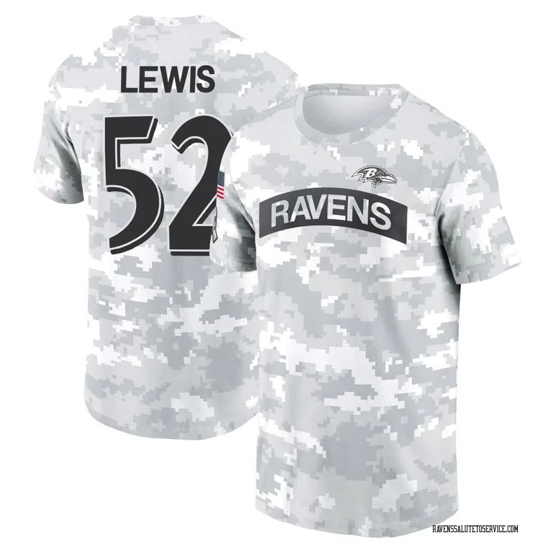 Women's Ray Lewis Baltimore Ravens Camo Arctic 2024 Salute to Service Long Sleeve T-Shirt