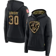 Women's Reuben Lowery Baltimore Ravens Black 2020 Salute to Service Sideline Performance Pullover Hoodie