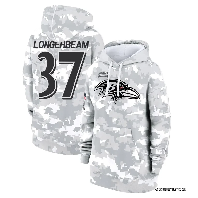 Women's Robert Longerbeam Baltimore Ravens Camo Arctic 2024 Salute to Service Club Fleece Pullover Hoodie