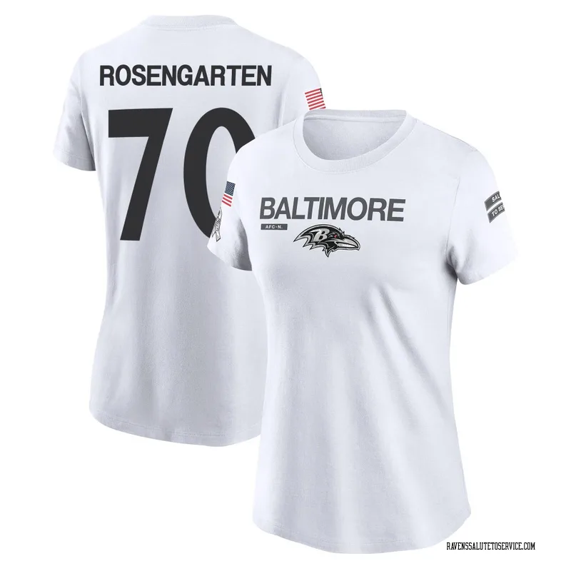 Women's Roger Rosengarten Baltimore Ravens Legend White 2024 Salute to Service Performance T-Shirt