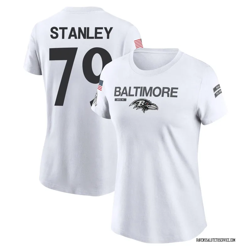 Women's Ronnie Stanley Baltimore Ravens Legend White 2024 Salute to Service Performance T-Shirt