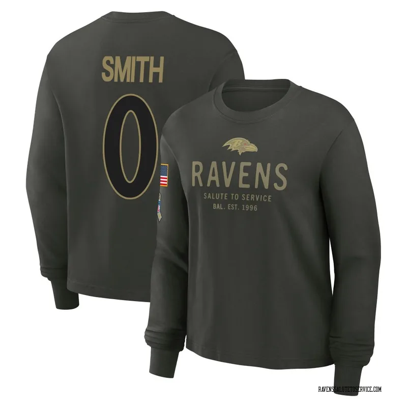 Women's Roquan Smith Baltimore Ravens Green Dark/ 2025 Salute to Service Sideline Long Sleeve T-Shirt