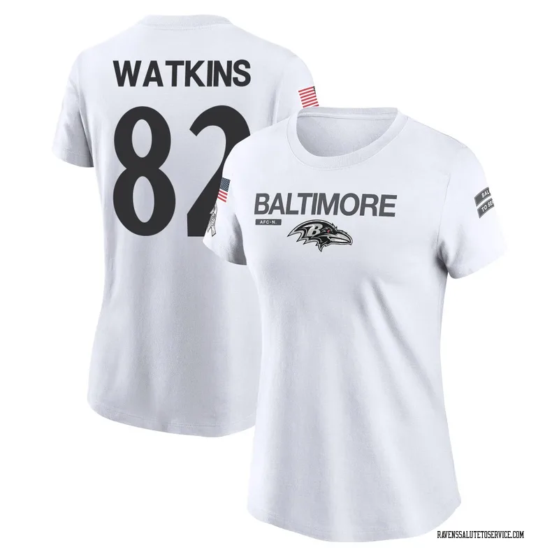 Women's Sammy Watkins Baltimore Ravens Legend White 2024 Salute to Service Performance T-Shirt
