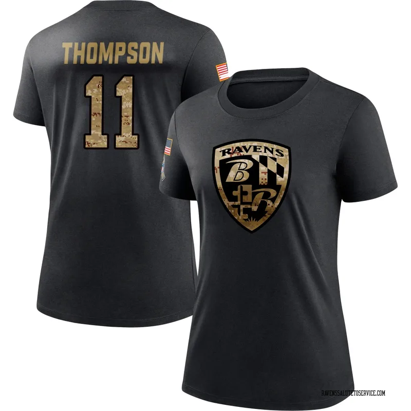 Women's Skylar Thompson Baltimore Ravens Black 2020 Salute To Service Performance T-Shirt