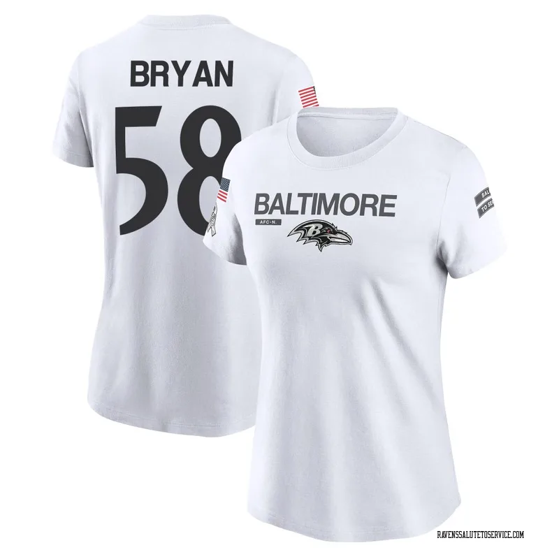 Women's Taven Bryan Baltimore Ravens Legend White 2024 Salute to Service Performance T-Shirt
