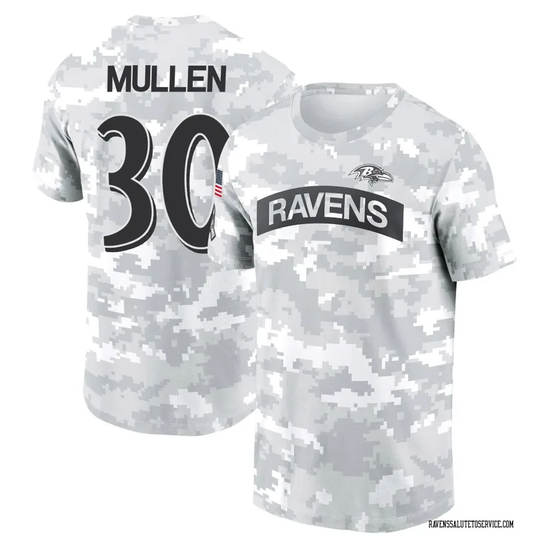 Women's Trayvon Mullen Baltimore Ravens Camo Arctic 2024 Salute to Service Long Sleeve T-Shirt
