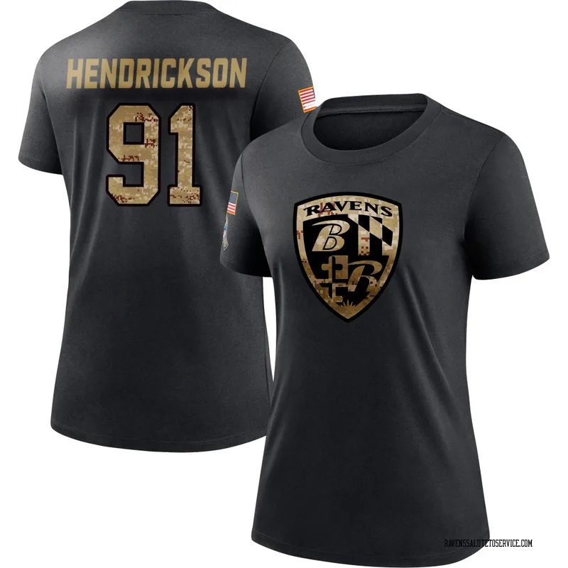 Women's Trey Hendrickson Baltimore Ravens Black 2020 Salute To Service Performance T-Shirt