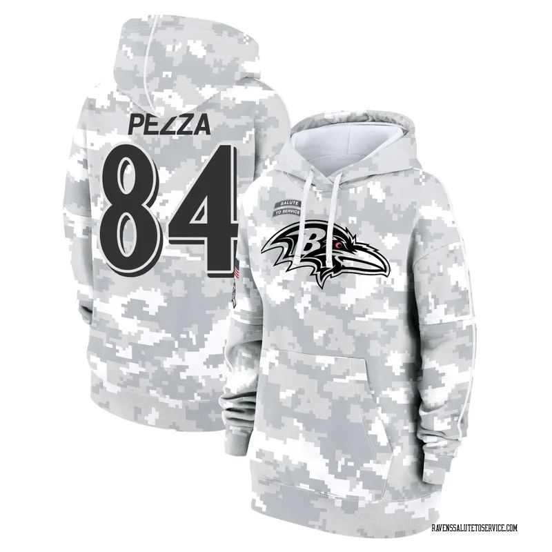 Women's Ty Pezza Baltimore Ravens Camo Arctic 2024 Salute to Service Club Fleece Pullover Hoodie