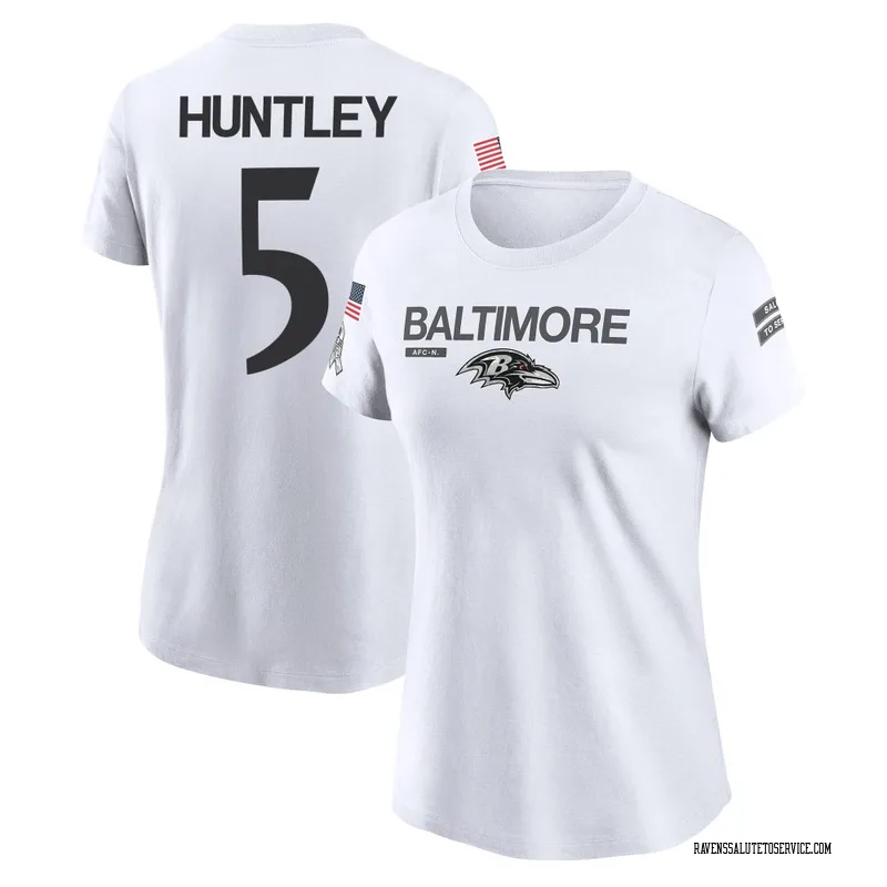 Women's Tyler Huntley Baltimore Ravens Legend White 2024 Salute to Service Performance T-Shirt