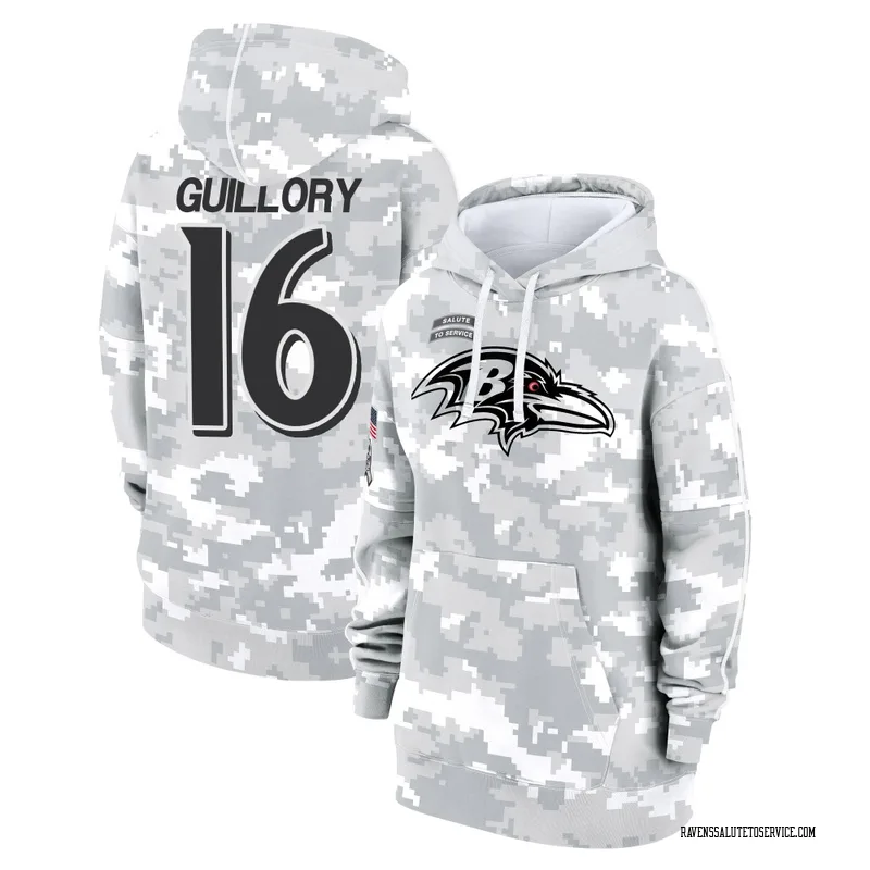 Women's Xavier Guillory Baltimore Ravens Camo Arctic 2024 Salute to Service Club Fleece Pullover Hoodie